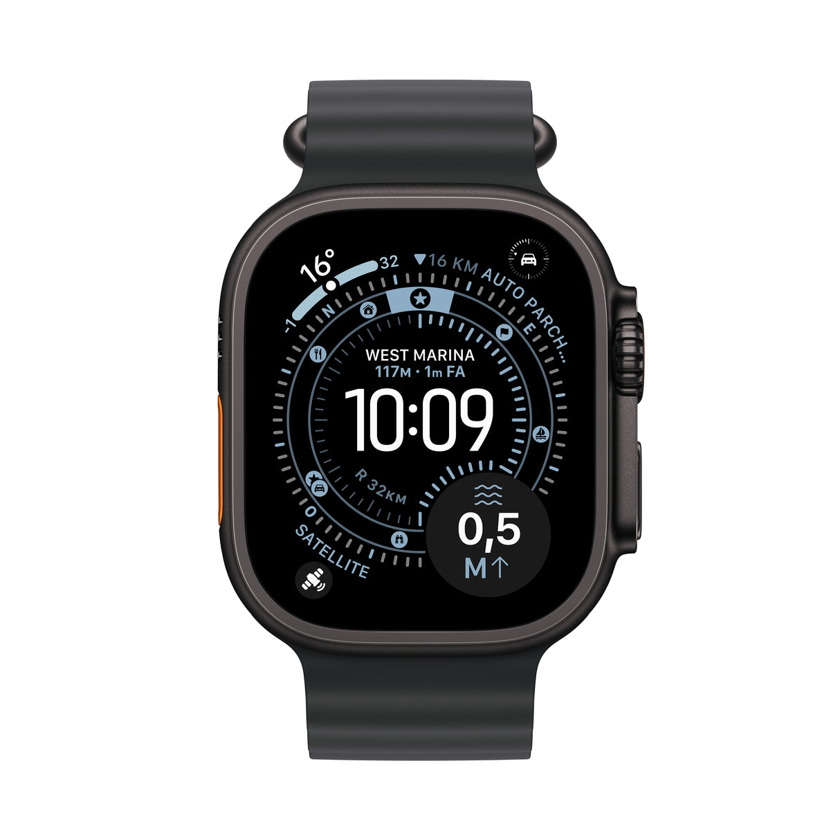 Apple Watch Ultra 3 OLED 49 mm Digital 422 x 514 pixel Berøringsskærm 5G Sort Wi-Fi GPS (satellit)