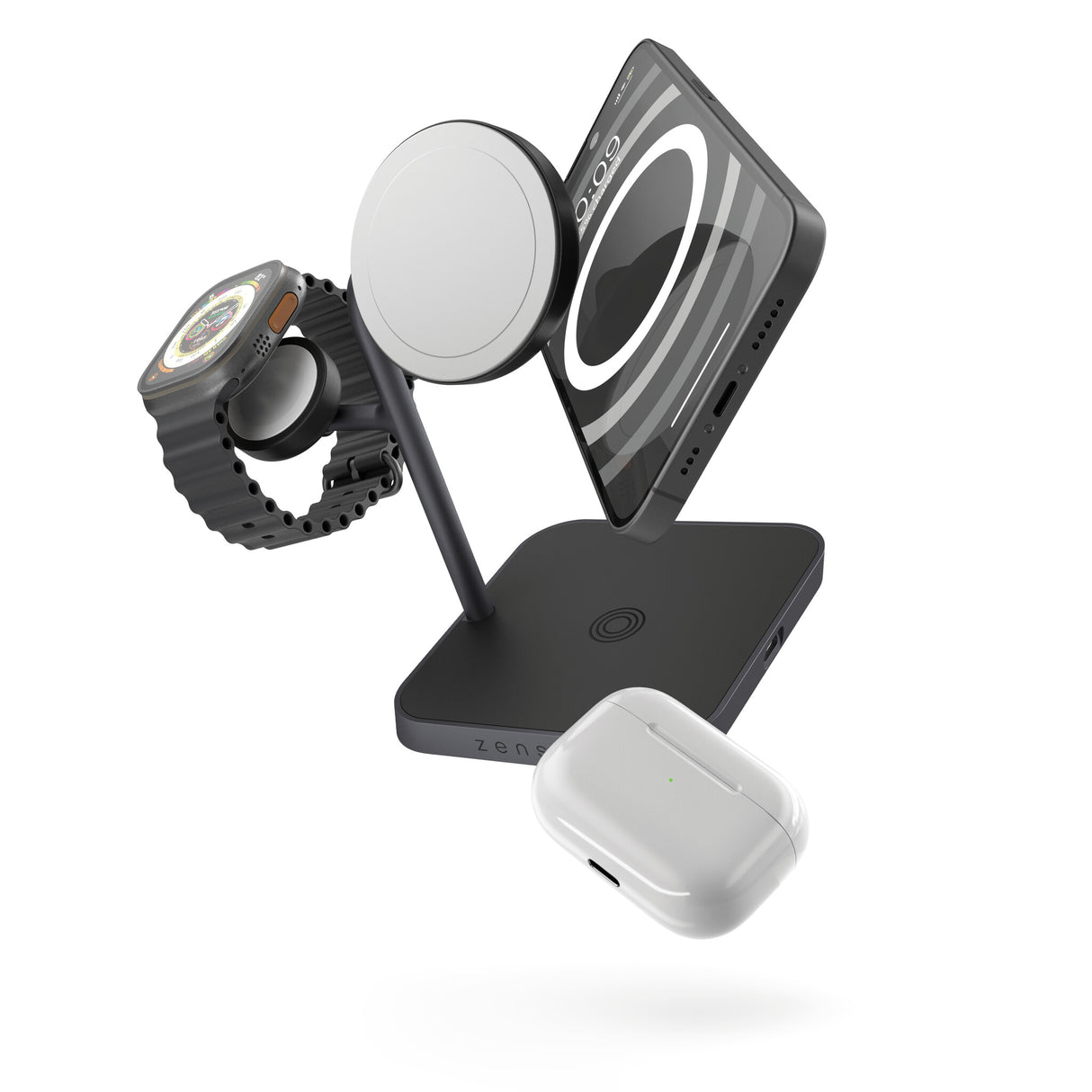 ZENS ZEAPDC01/00 oplader til mobil enhed Hovedtelefoner, Smartphone, SmartWatch, Tablet Sort Vekselstrøm Trådløs opladning Hurtig opladning Indendørs