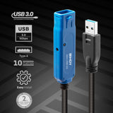 Lindy 43157 USB-kabel USB 3.2 Gen 1 (3.1 Gen 1) 10 m USB A 5 Gbit/sek. Sort