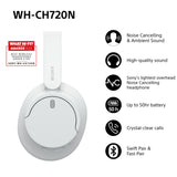 Sony WH-CH720 Headset Kabel & trådløs Opkald/musik USB Type-C Bluetooth Hvid