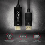 Axagon RVD-HI14C2 videokabel adapter 1,8 m HDMI Type A (Standard) DisplayPort Sort