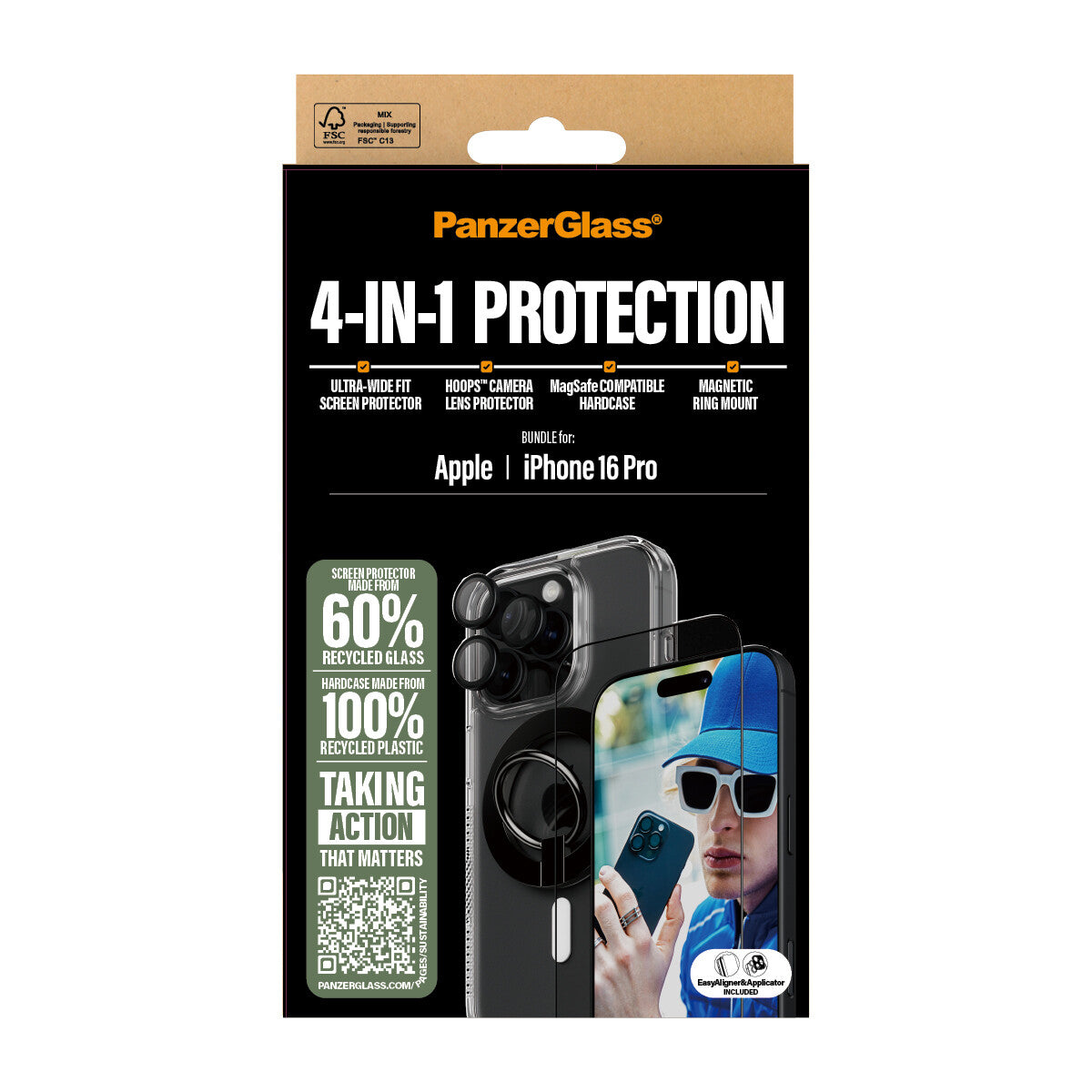 PanzerGlass ® 4-i-1 Beskyttelsespakke iPhone 16 Pro