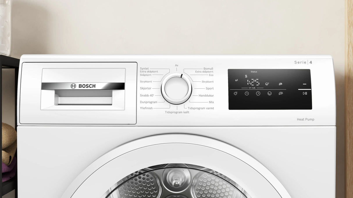 Bosch Serie 4 WTH85V0MSN tørretumbler Fritstående Front-læsning 8 kg Hvid
