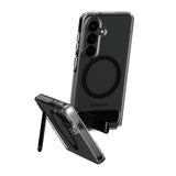 CARE by PanzerGlass Urban Explorer Case Transparent w. Black Kickstand & Qi Samsung Galaxy S26
