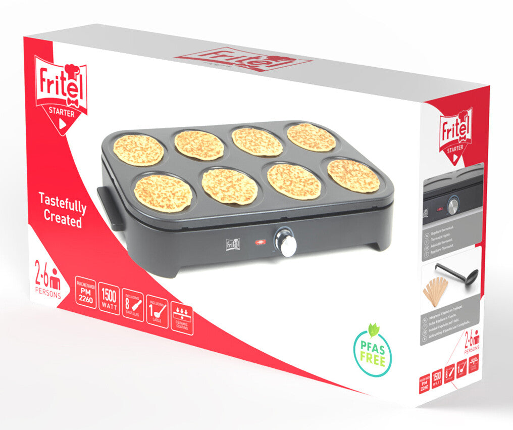 Fritel PM 2260 Pandekagemaskine 1500W Sort