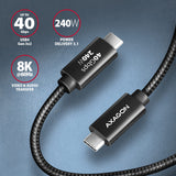 Axagon BUCM4X-CM10AB USB-kabel USB4 Gen 3x2 1 m USB C 40 Gbit/sek. 240 W Sort