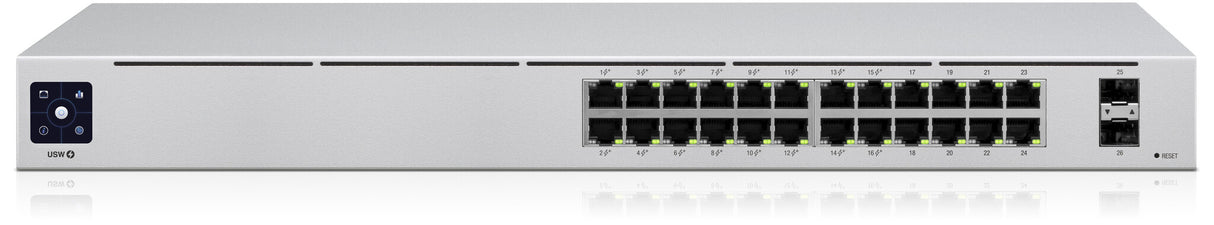 Ubiquiti UniFi 24-Port PoE Administreret L2/L3 Gigabit Ethernet (10/100/1000) Strøm over Ethernet (PoE) 1U Sølv