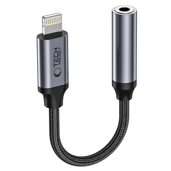 Tech-Protect 9490713929599 kabel kønsskifter Lightning 3.5mm Mini Jack Sort