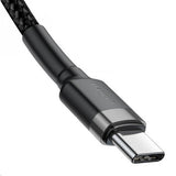 Baseus Cafule USB-kabel 2 m USB C 0,48 Gbit/sek. 60 W Sort, Grå