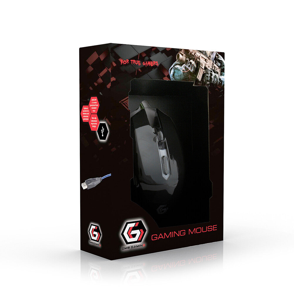 Gembird MUSG-001-R mus Spil Ambidextrous USB Type-A 2400 dpi