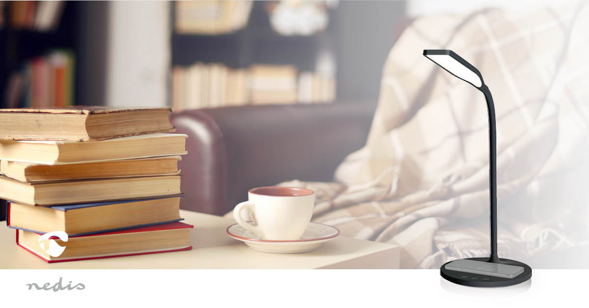 Nedis LED sort skrivebordslampe