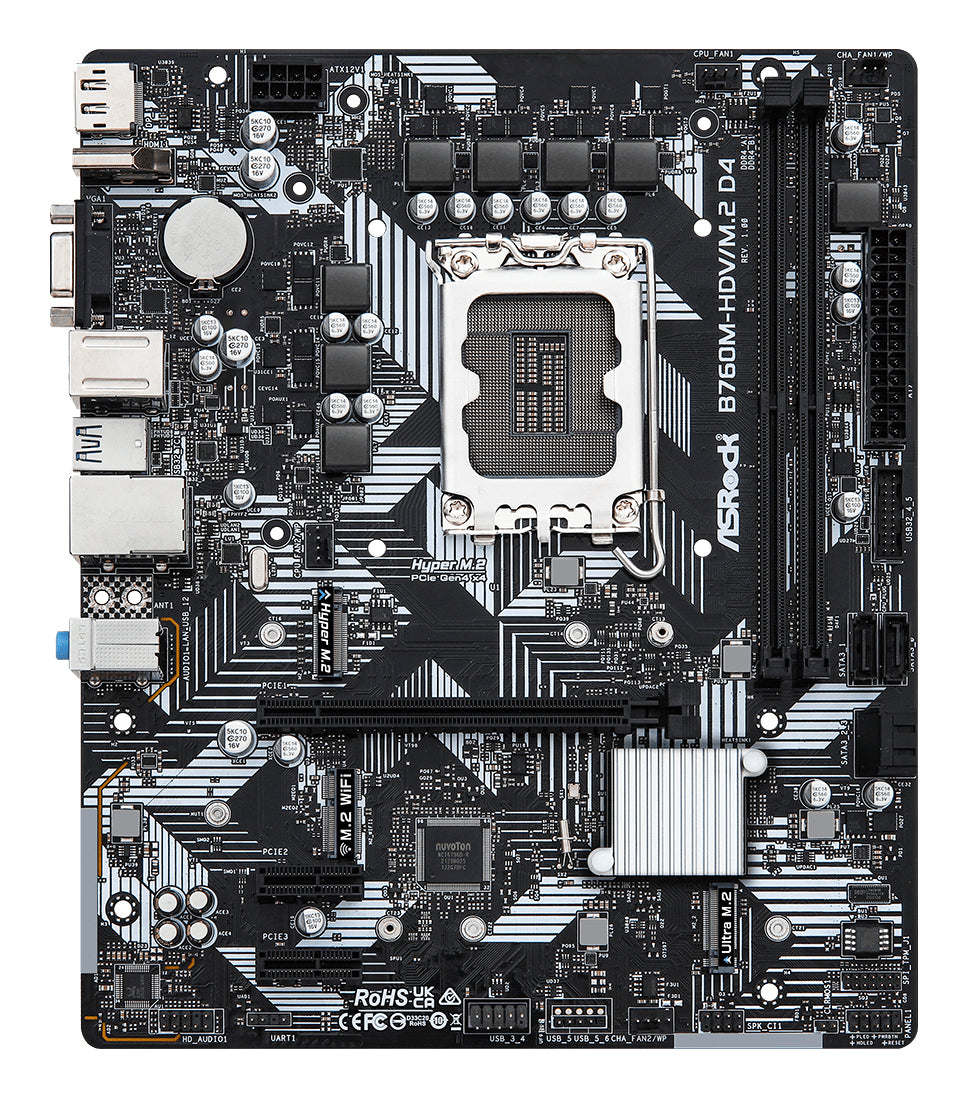 ASRock B760M-HDV/M.2 D4 Micro-ATX LGA1700 Intel B760