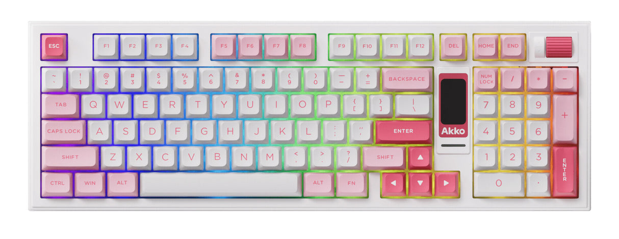 Akko 5098B tastatur Spil USB + RF Wireless + Bluetooth QWERTY US engelsk Hvid