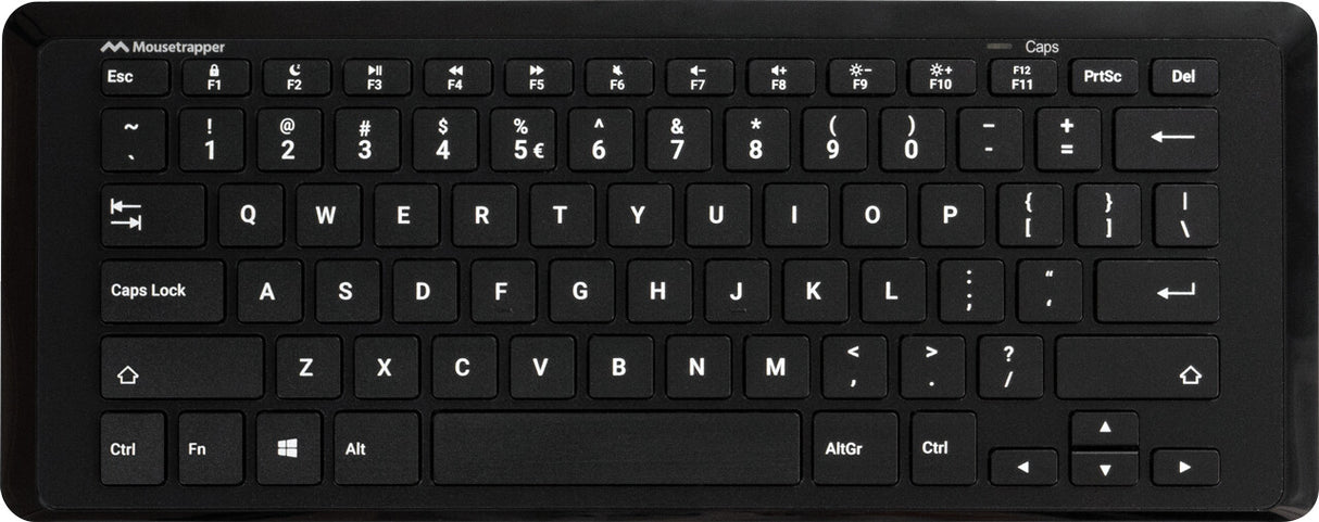 Mousetrapper Type Mini Wireless - Nordic tastatur Universel USB + RF Wireless + Bluetooth QWERTY Nordisk Sort