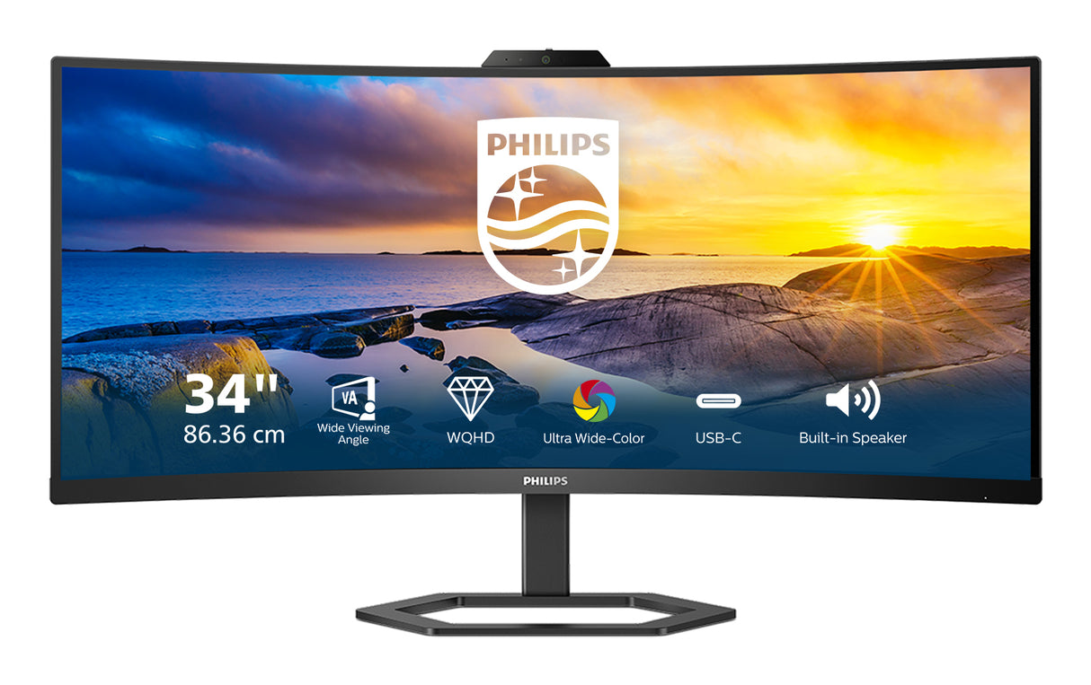 Philips 5000 series 34E1C5600HE/00 LED display 86,4 cm (34") 3440 x 1440 pixel 4K Ultra HD Sort