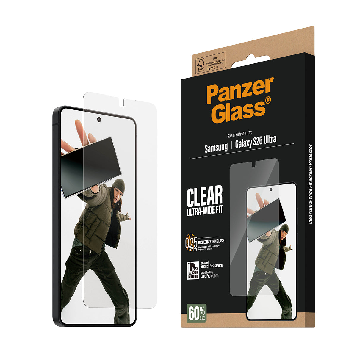 PanzerGlass Skærmbeskyttelse Galaxy S26 Ultra | Ultra-Wide Fit