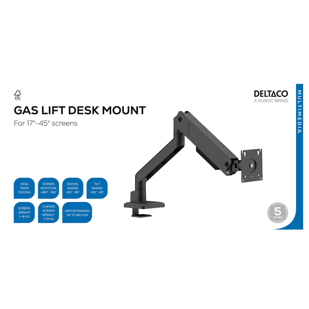 Deltaco ARM-536-1 Monitor desk mount