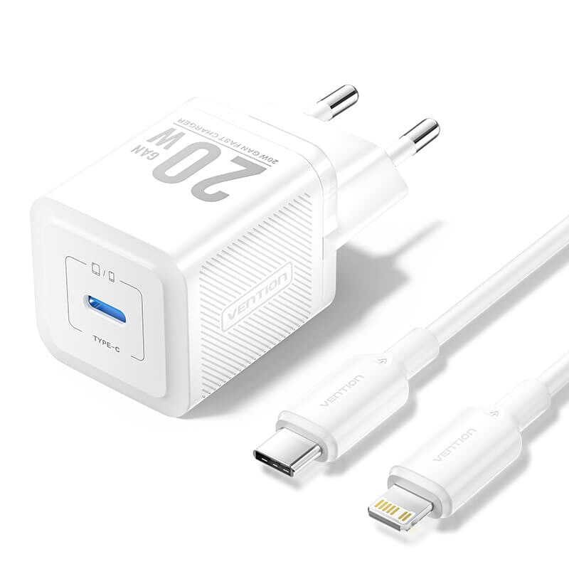 Vention TZ-FEPW0-EU-02 oplader til mobil enhed Universel Hvid Vekselstrøm Hurtig opladning Indendørs