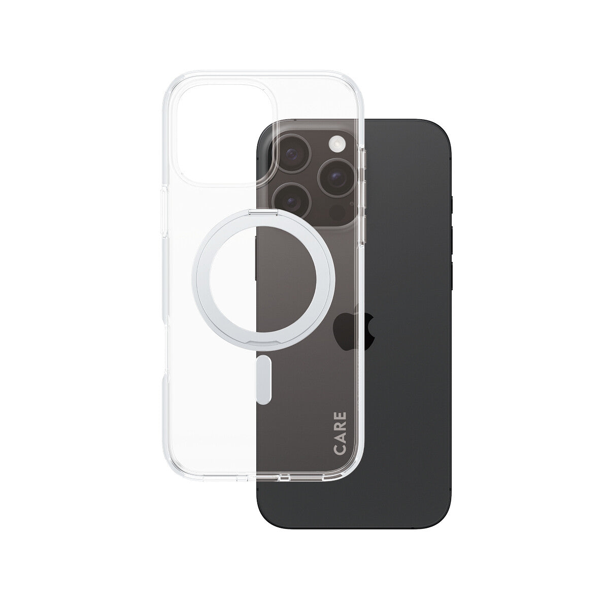 PanzerGlass CARE™ by ® Case Transparent m. Sølv Kickstand & MagSafe iPhone 16 Pro Max