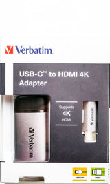 Verbatim 49143 videokabel adapter 0,1 m USB Type-C HDMI Sort, Sølv