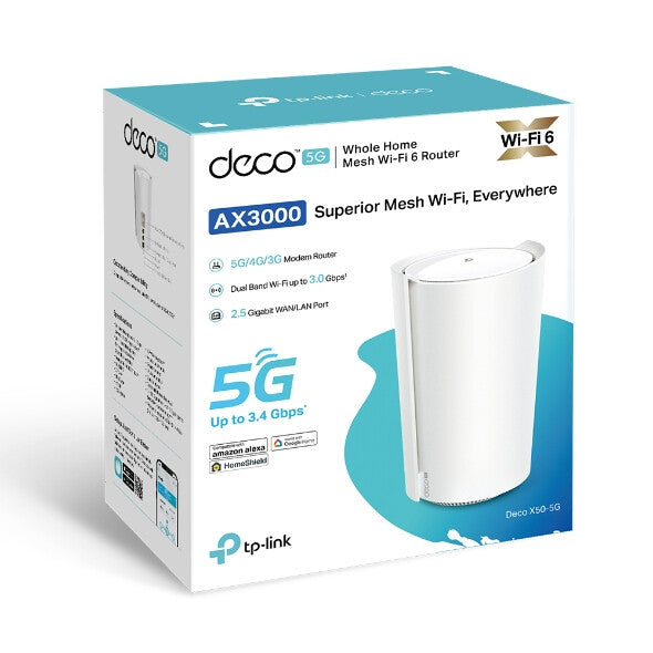 TP-Link Deco X50-5G Dual-band (2,4 GHz / 5 GHz) Wi-Fi 6 (802.11ax) Hvid 3 Intern