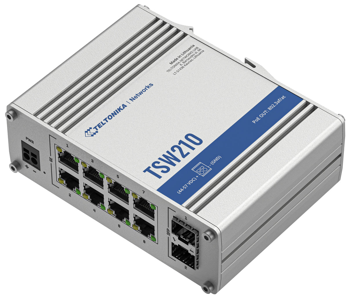 Teltonika TSW210 netværksswitch Ikke administreret Gigabit Ethernet (10/100/1000) Aluminium