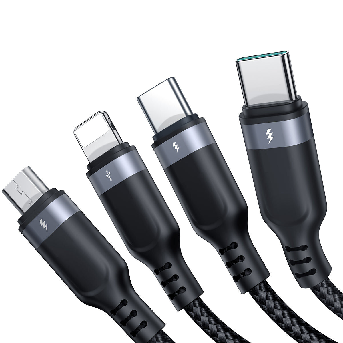 JOYROOM S-1T4018A18l USB-kabel 1,2 m USB A 2 x USB C/Micro USB-B/Lightning 4,8 Gbit/sek. Sort