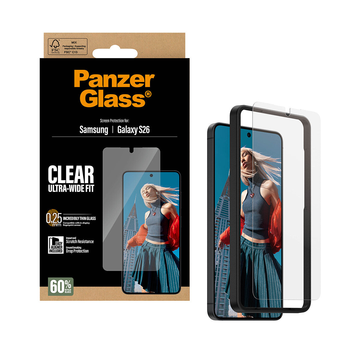 PanzerGlass ® Skærmbeskyttelse Samsung Galaxy S26 | Ultra-Wide Fit m. EasyAligner
