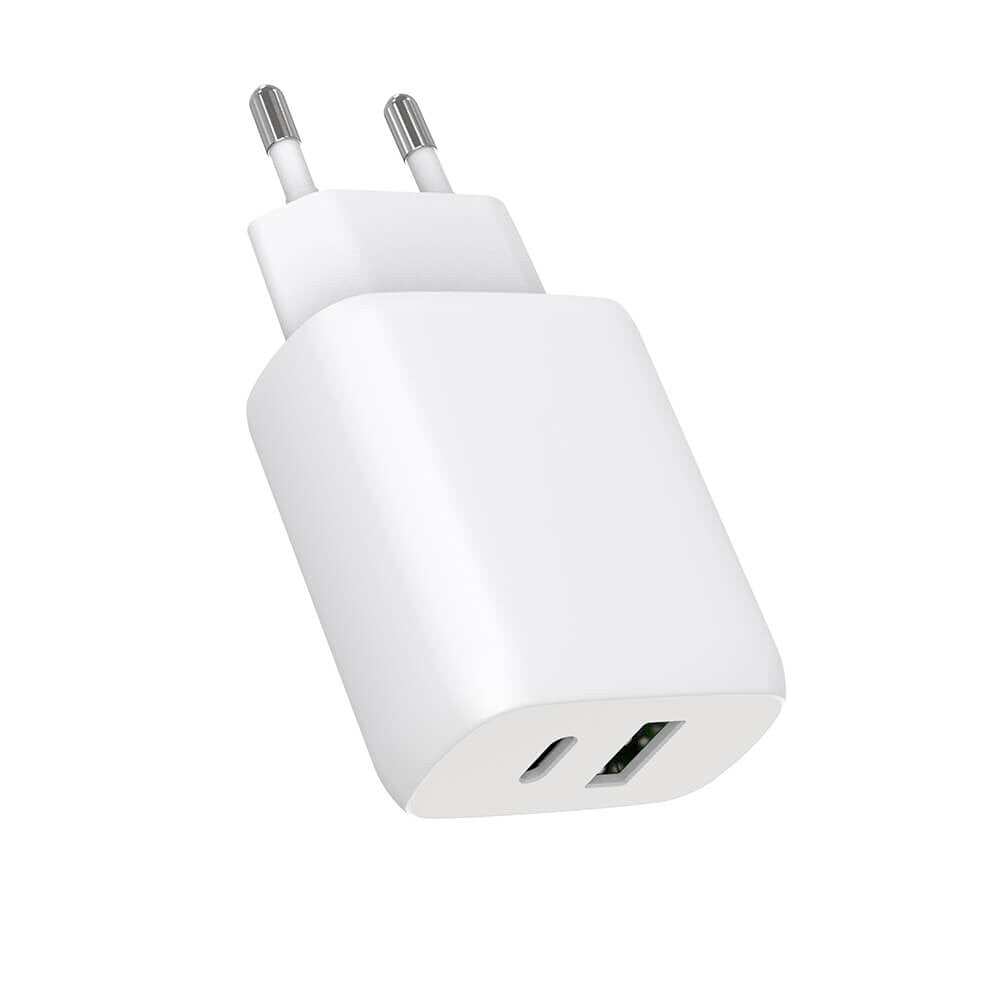 Gear Oplader 220V 1xUSB-C + 1xUSB-A PD/PPS 30W + 18W QC Hvid