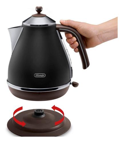 De'Longhi KBOV 2001.BK electric kettle 1.7 L 2000 W Black, Brown