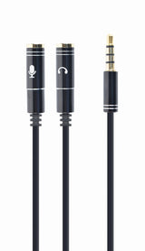 Gembird !Adapter audio microphon 3.5mm mini Jack/4PIN/0. lydkabel 0,2 m 2 x 3.5mm Sort