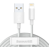 Baseus TZCALZJ-02 kabel til mobiltelefon Hvid 1,5 m USB A Lightning