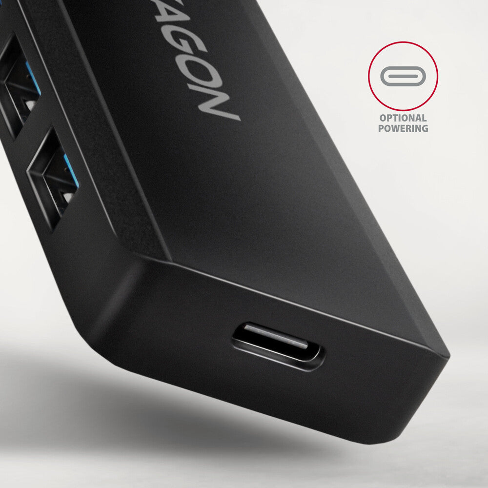 Axagon HUE-C1C interface hub USB 3.2 Gen 1 (3.1 Gen 1) Type-C 5000 Mbit/s Sort