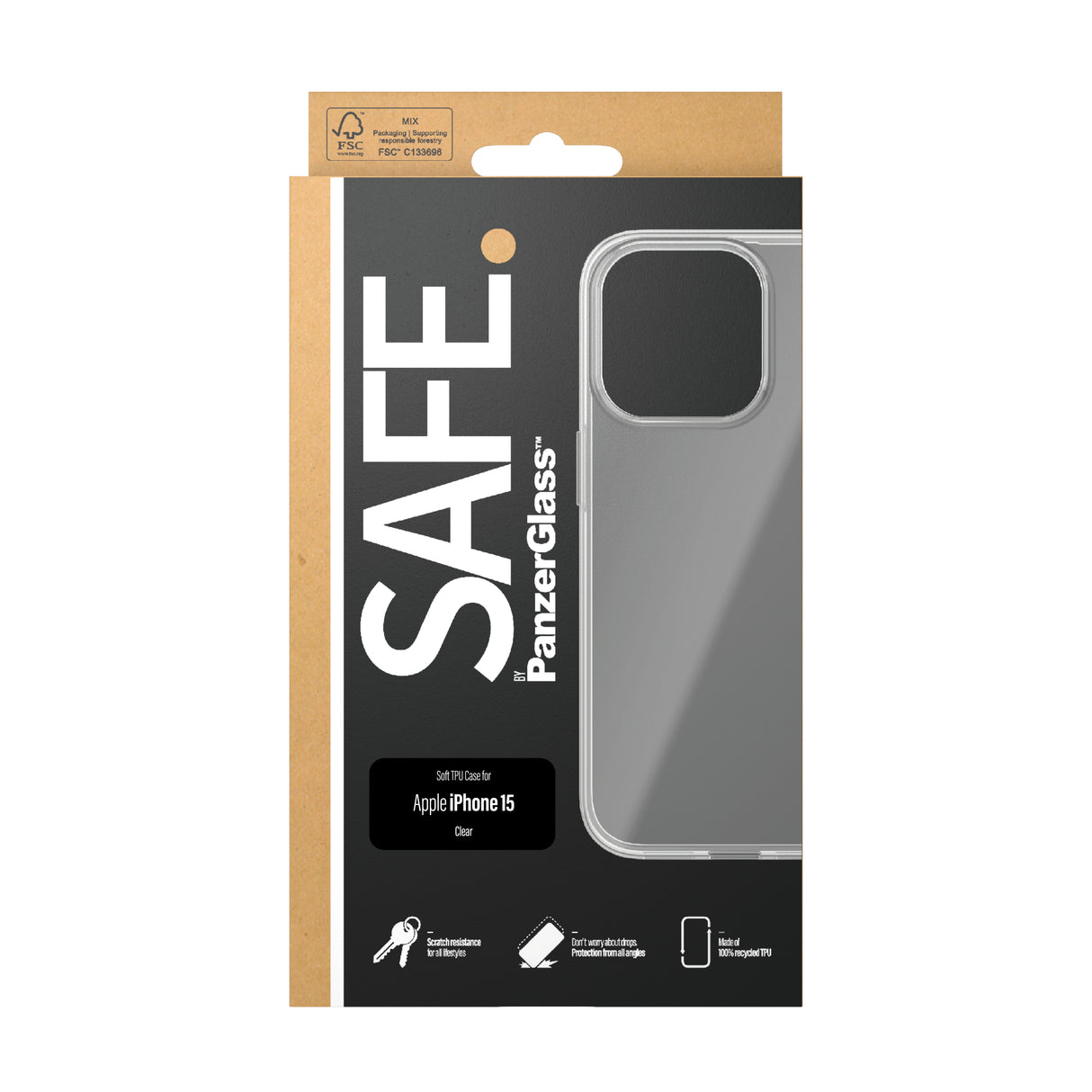 PanzerGlass SAFE. by ® TPU Case iPhone 15