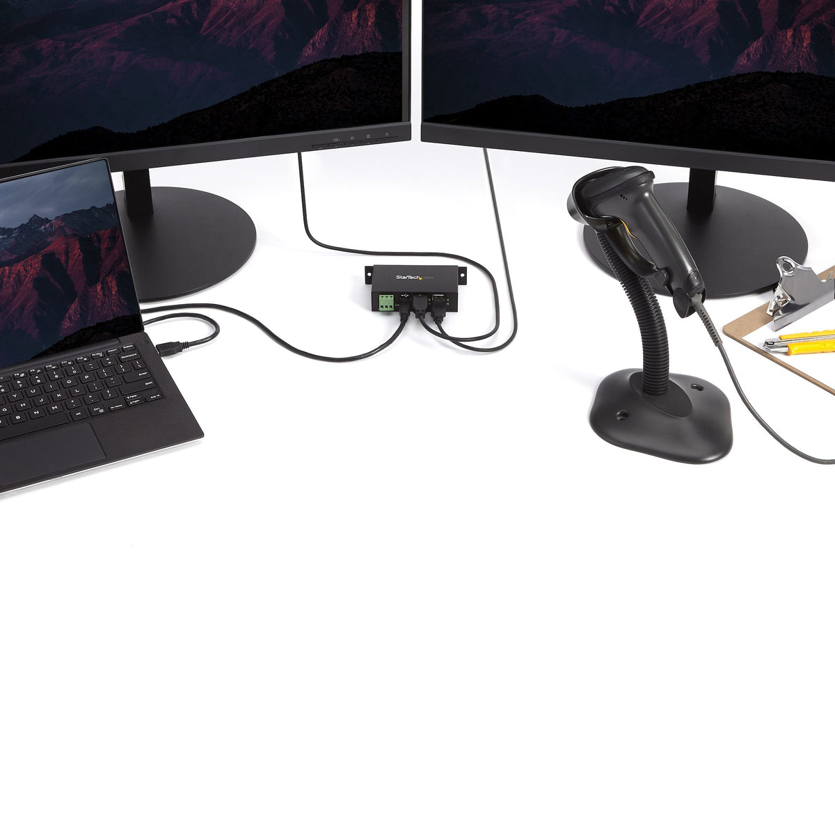 StarTech.com Rackmount USB 2.0 Hub - 4 Port Rugged Industrial USB 2.0 Hub Sort