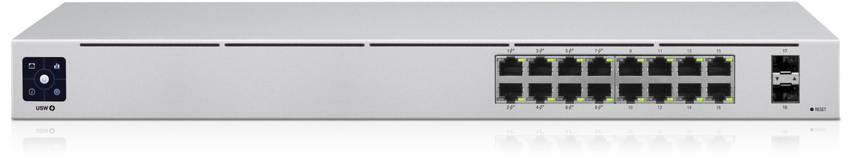 Ubiquiti UniFi 16-Port PoE Administreret L2/L3 Gigabit Ethernet (10/100/1000) Strøm over Ethernet (PoE) 1U Sølv