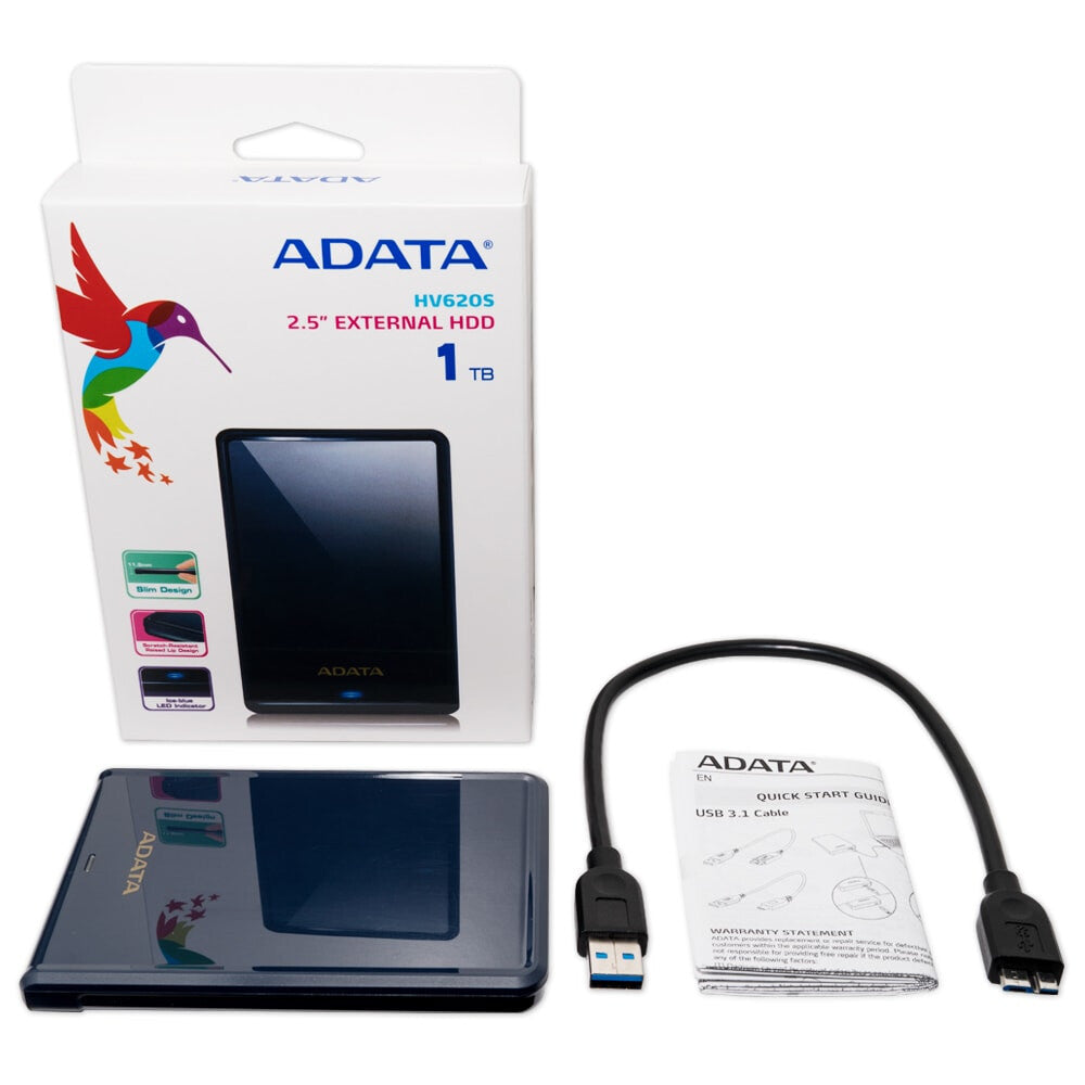 ADATA HV620S ekstern harddisk 1 TB 2.5" Micro-USB B 3.2 Gen 1 (3.1 Gen 1) Blå
