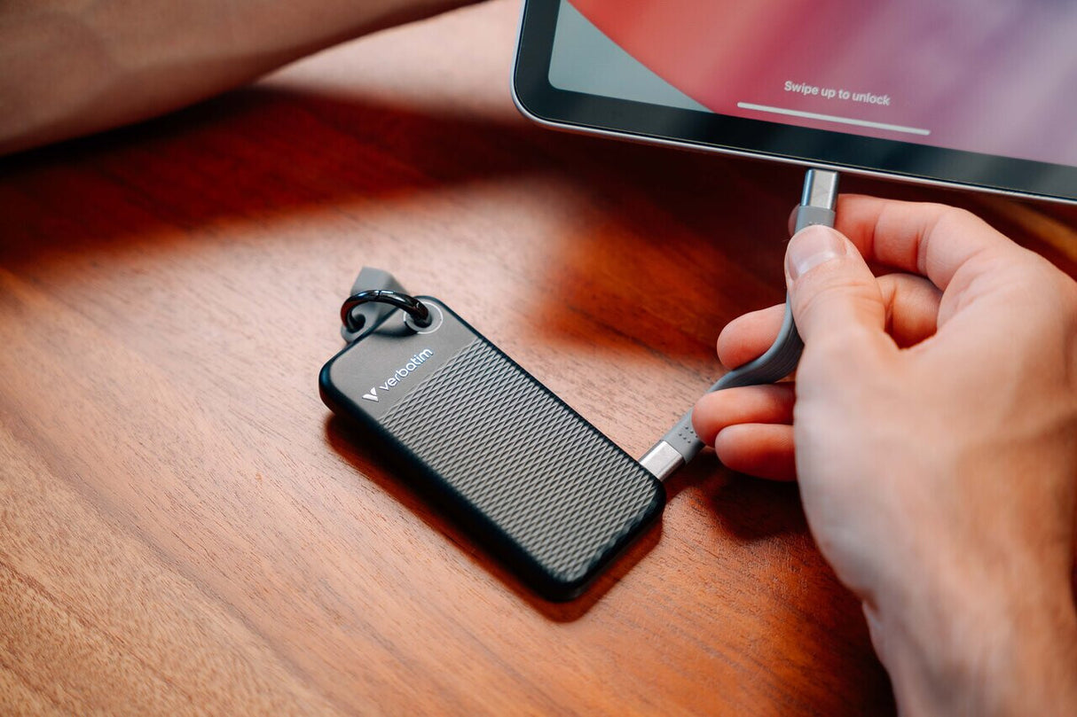 Verbatim Pocket SSD 256 GB USB Type-C 3.2 Gen 2 (3.1 Gen 2) Sort, Grå