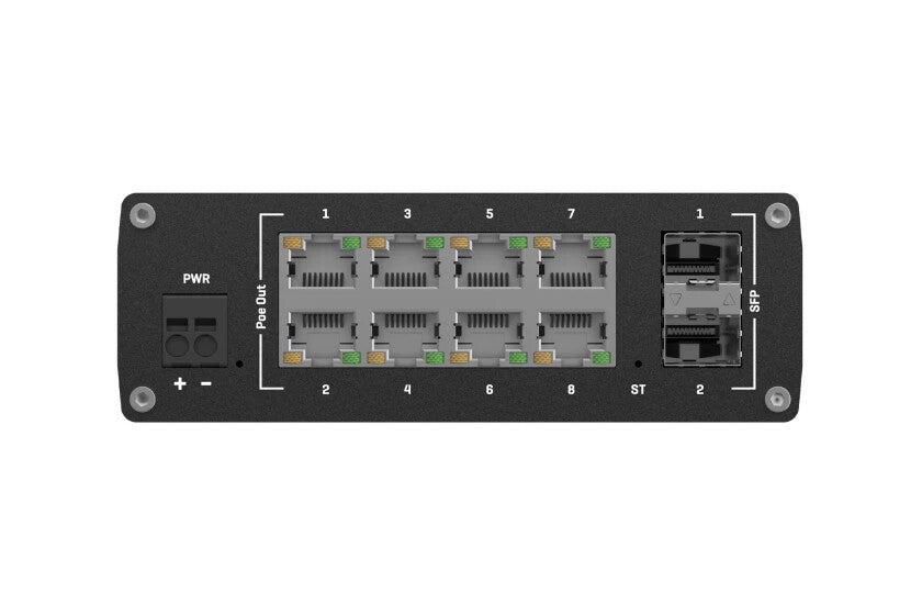 Teltonika TSW202 Administreret L2 Gigabit Ethernet (10/100/1000) Strøm over Ethernet (PoE) Aluminium, Blå