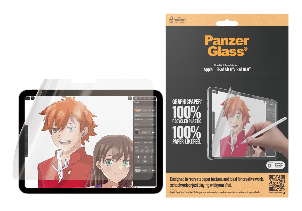 PanzerGlass ® GraphicPaper® Skærmbeskyttelse iPad Air 11'' (2024-2025) | iPad 10.9'' (2022) | iPad 11'' (2025) | Ultra-Wide Fit