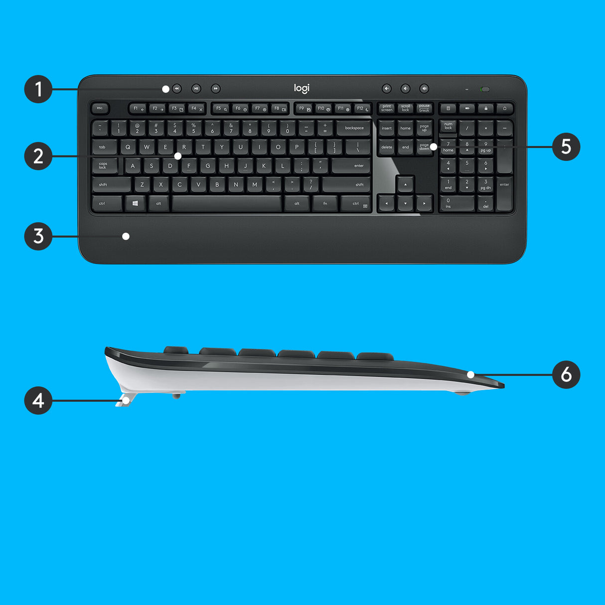 Logitech MK540 Advanced tastatur Mus inkluderet Universel RF trådløst QWERTY US International Sort