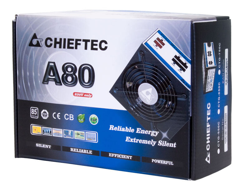 Chieftec CTG-650C enhed til strømforsyning 650 W 24-pin ATX ATX Sort