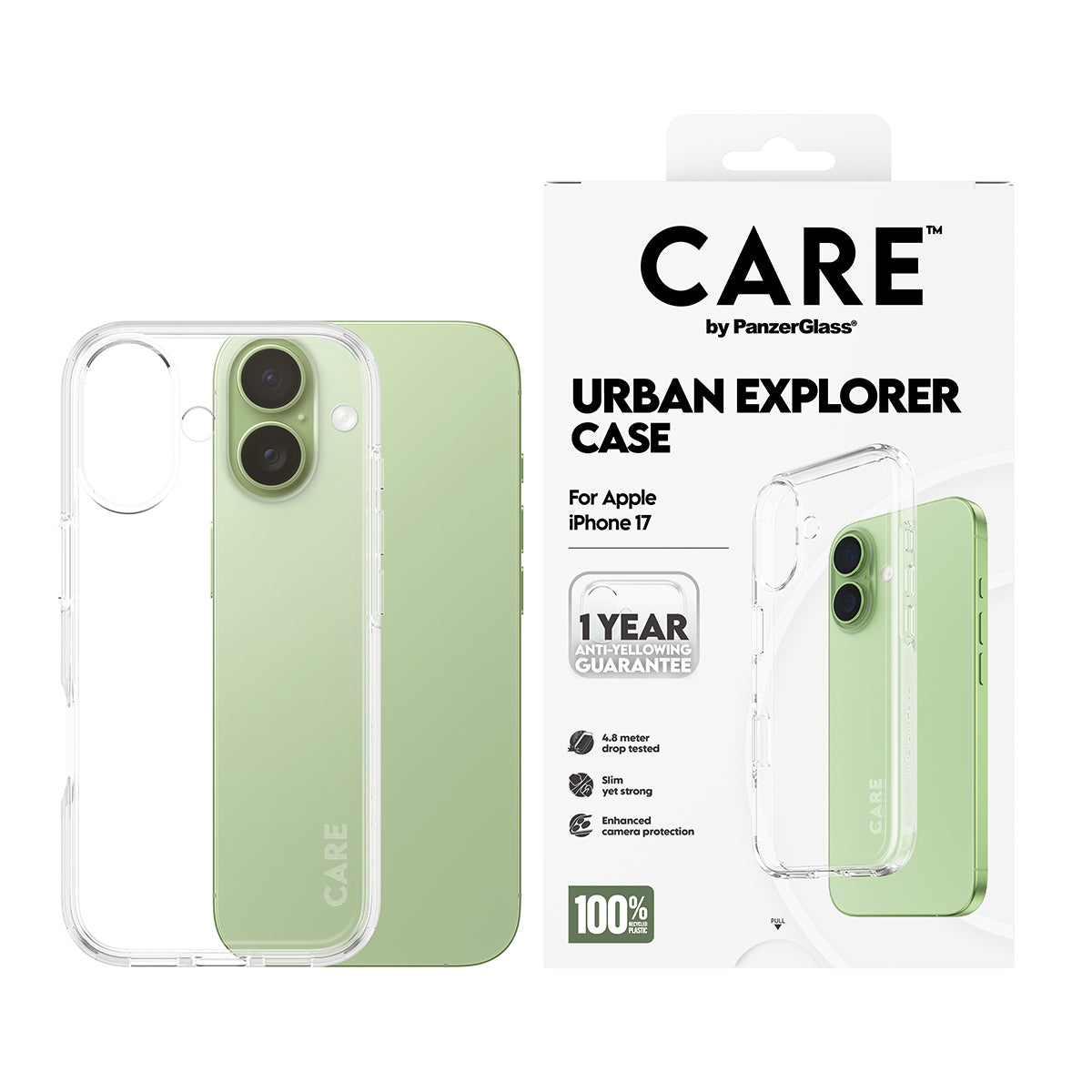 PanzerGlass CARE by ® Flagship Case Transparent Urban Explorer m. Klar Rahmen iPhone 17