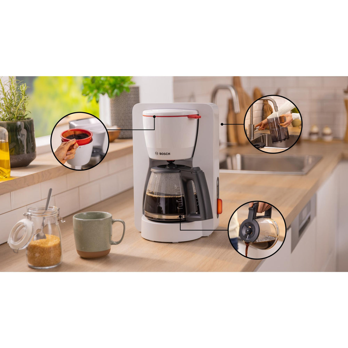 Bosch TKA3M131 kaffemaskine Vejledning Filter kaffemaskine 1,25 L