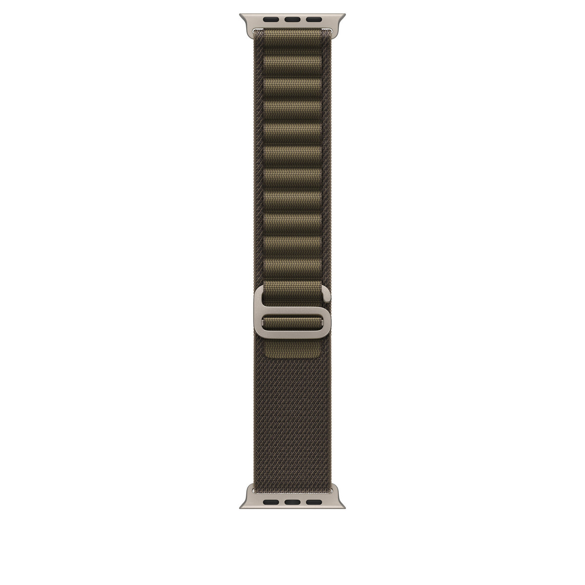 Apple Alpine Loop i mørk olivengrøn, 49 mm - medium - i farven naturligt titanium