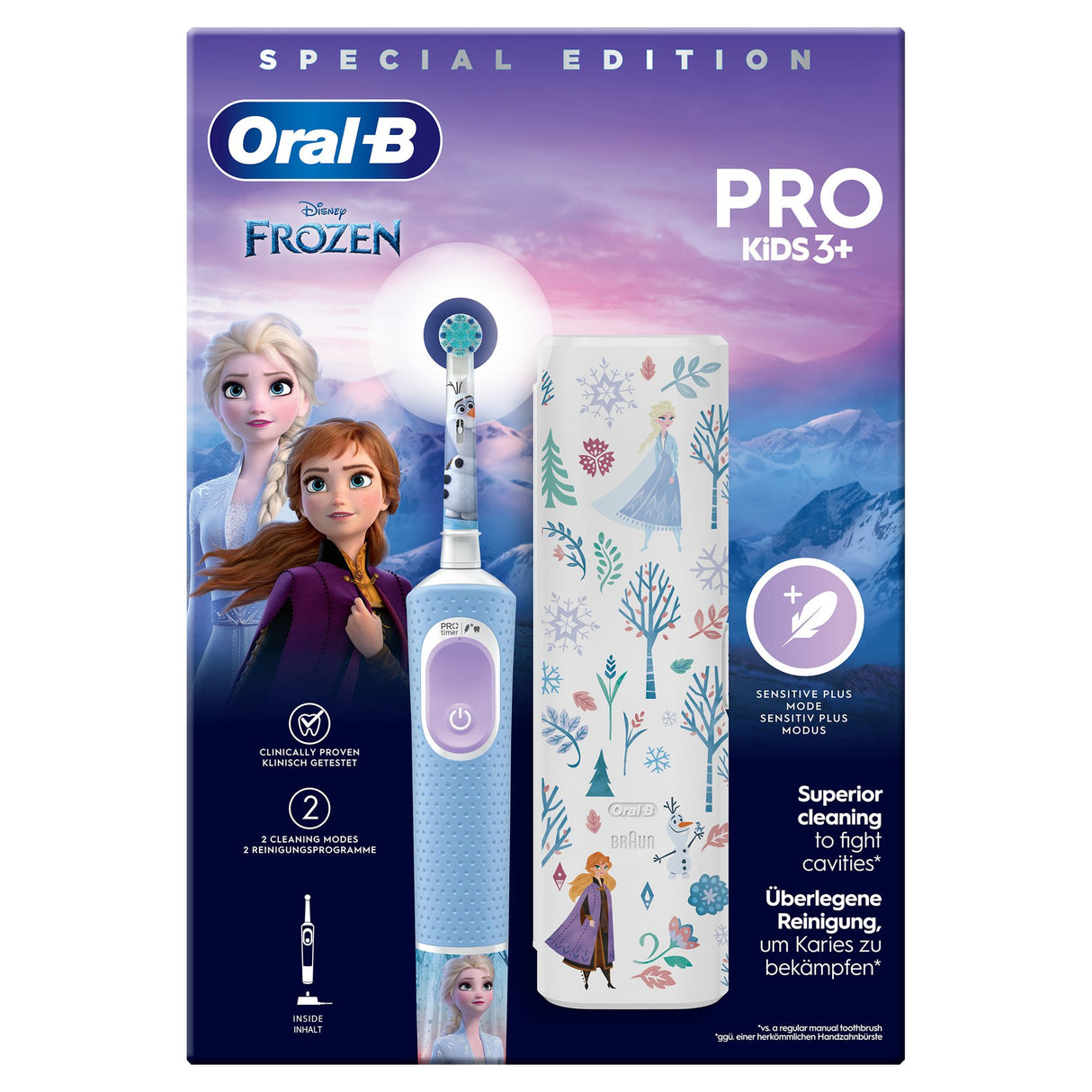 Oral-B Vitality Pro Kids 3+ med Etui Elektrisk tandbørste Disney Frozen