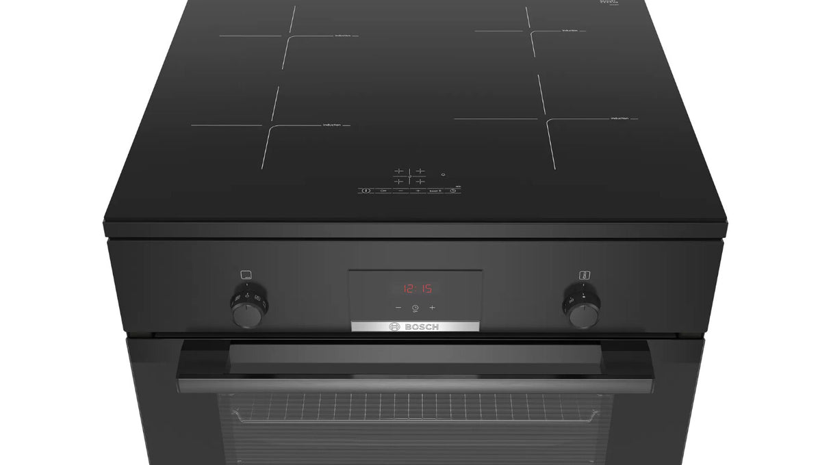 Bosch Serie 4 HLN39A060U komfur og ovn Fritstående komfur Elektrisk Zone induktionskogeplade Sort