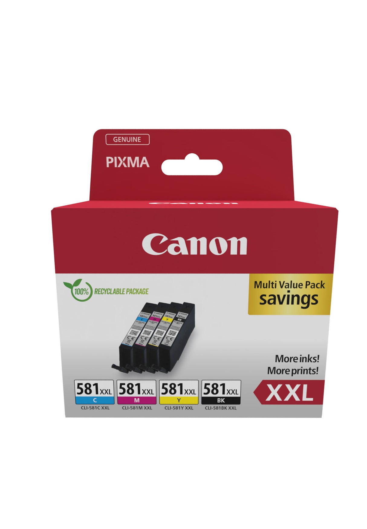 Canon 1998C007 blækpatron 4 stk Original Sort, Blå, Magenta, Gul