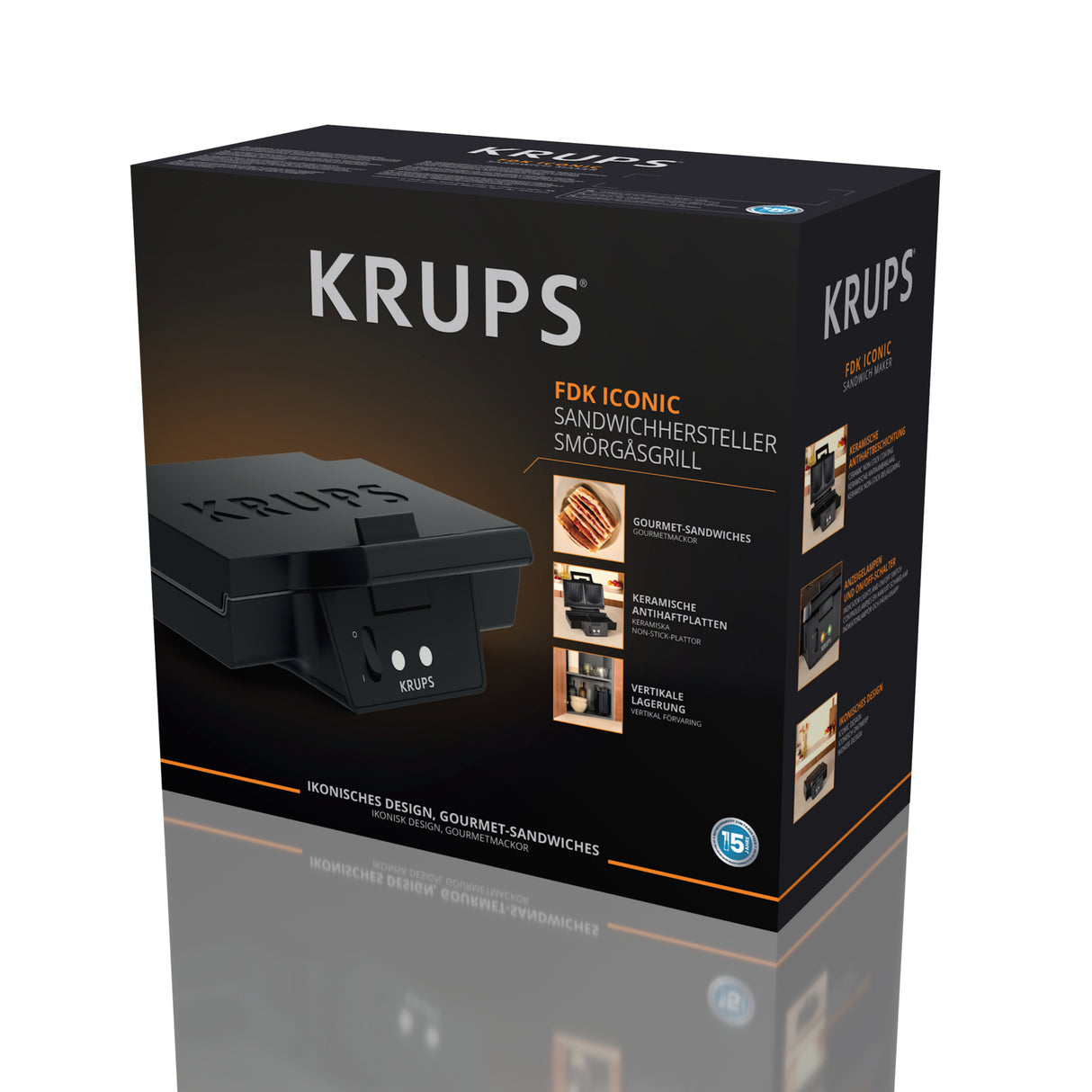 Krups FDK Iconic FDK462 sandwichtoaster 850 W Sort