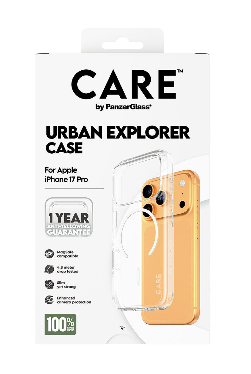 CARE Case Clear Urban Explorer White MagSafe iPhone 17 Pro